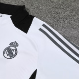 25/26 RMA White  Half Pull  Kids tracksuit  (童装白配黑裤、半拉链)