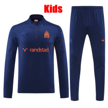 24/25 Marseille Royal Blue Half Pull  Kids tracksuit (童装、半拉链)