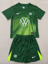 25/26 Wolfsburg Home  Kids Soccer Jersey