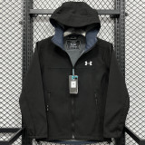 2025 RK905 ADM Black  Thickened Assault  Hooded Windbreaker (加厚冲锋衣）