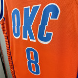 22/23 OKC Thunder WILLIAMS # 8 Orange Flying Edition Top Quality Hot Pressing NBA Jersey