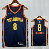 22/23 OKC Thunder WILLIAMS # 8 Royal Blue Flying Edition Top Quality Hot Pressing NBA Jersey