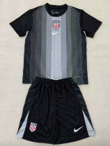 25/26 USA Goalkeeper Black Kids  Soccer Jersey
