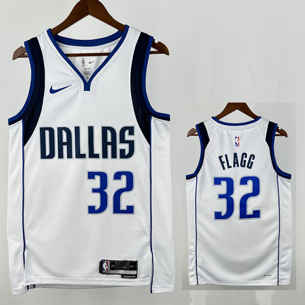 Dallas Mavericks FL AGG  #32 White  Top Quality Hot Pressing NBA Jersey