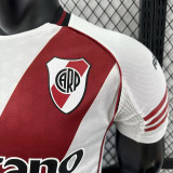 25/26 River Plate Home   Player Version  Long Sleeve Soccer Jersey广告版
