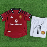 25/26 Man Utd Home  Player Version Kids Soccer Jersey球员