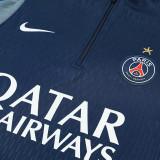 25/26  PSG Royal Blue& Grey Half Pull Tracksuit  (半拉链)