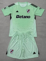 25/26 River Plate Goalkeeper Green   Kids  Soccer Jersey