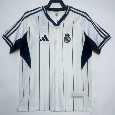 25/26 Real White Casusl Edition Madrid Baseball jersey
