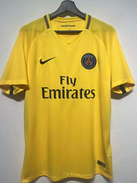 2017/2018 PSG Paris Away Yellow Retro Soccer Jersey