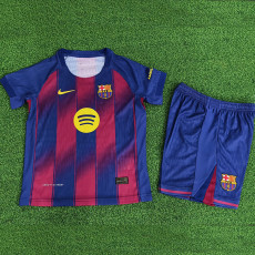 25/26 BAR Home Kids  Player Version Soccer Jersey球员