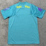 2021 Brazil Lake Blue Retro Soccer Jersey(圆领）