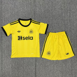 25/26 Newcastle Goalkeeper Yellow Kids Soccer Jersey
