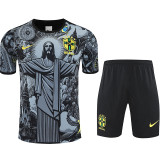 25/26 Brazil Jesus Statue Grey Training Short Suit