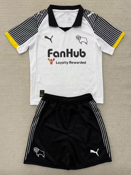 25/26 Derby County F.C Home  Kids  Soccer Jersey
