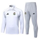 25/26  RMA White& Grey  Half Pull Tracksuit#B2555 (半拉链)