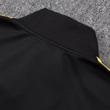 25/26 RMA Black Retro  Kids Jacket Tracksuit#E2556(童装、黄袖边）