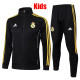 25/26 RMA Black Retro  Kids Jacket Tracksuit#E2556(童装、黄袖边）