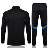 25/26  Man Utd Black Kids  Jacket Tracksuit#E2551(童装、蓝色侧边）
