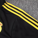 25/26 RMA Black Retro  Kids Jacket Tracksuit#E2556(童装、黄袖边）