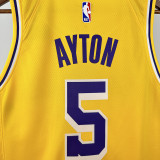22/23 LAKERS AYTON#5 Yellow Top Quality Hot Pressing NBA Jersey(圆领）