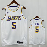 22/23 LAKERS AYTON#5 White Top Quality Hot Pressing NBA Jersey(圆领）
