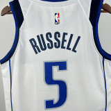 Dallas Mavericks RUSSELL #5 White Top Quality Hot Pressing NBA Jersey