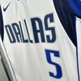 Dallas Mavericks RUSSELL #5 White Top Quality Hot Pressing NBA Jersey