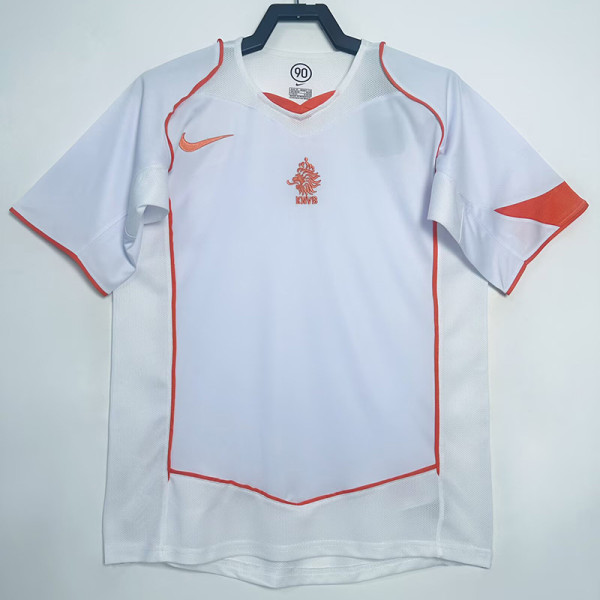2004 Netherlands Away White Retro Soccer Jersey