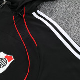 25/26 River Plate Black Hooded Windbreaker Tracksuit