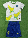 25/26 Brazil Dove Of Peace White Kids  Soccer Jersey