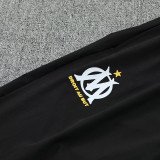 25/26 Marseille Black Hooded Windbreaker Tracksuit