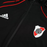 25/26 River Plate Black Hooded Windbreaker Tracksuit