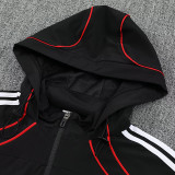25/26 River Plate Black Hooded Windbreaker Tracksuit