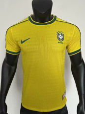 1998 Brazil Home Player Version Soccer Jersey（带四星）