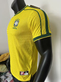 1998 Brazil Home Player Version Soccer Jersey（带四星）
