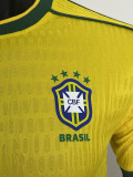 1998 Brazil Home Player Version Soccer Jersey（带四星）