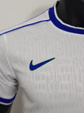 1998 Brazil  White Player Version Soccer Jersey（带四星）