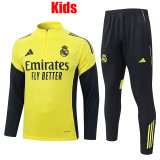 25/26 RMA Yellow Kids Half Pull Tracksuit #E25114(童装、半拉链)