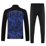 25/26 Marseille Printing Black& Blue Half Pull Tracksuit  (半拉链)