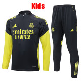 25/26  RMA Grey &Yellow  Kids Half Pull Tracksuit #E25119(童装/半拉链)