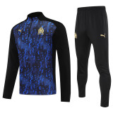 25/26 Marseille Printing Black& Blue Half Pull Tracksuit  (半拉链)