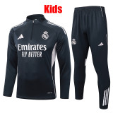 25/26  RMA Grey Kids Half Pull Tracksuit #E2594(童装、半拉链)
