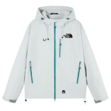 25/26 New THE NORTH FACE White Hooded Waterproof Windbreaker#防水
