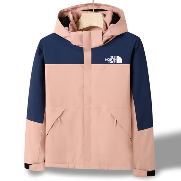 25/26 New THE NORTH FACE Pink Blue Color Matching Hooded Waterproof Assault Suit#防水