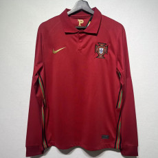 2020 Portugal Home Retro  Long Soccer Jersey