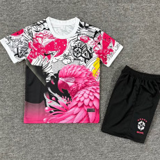 25/26 Brazil Pink Parrot Special Edition Kids  Soccer Jersey