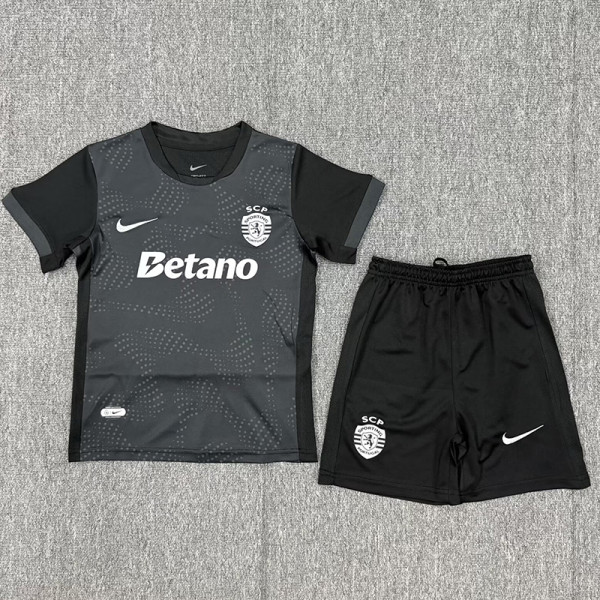 25/26 Sporting Lisbon Black Kids Soccer Jersey