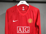 2007/2008 Man Utd Home Long sleeve Retro soccer jersey (球员长袖)