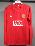 2007/2008 Man Utd Home Long sleeve Retro soccer jersey (球员长袖)